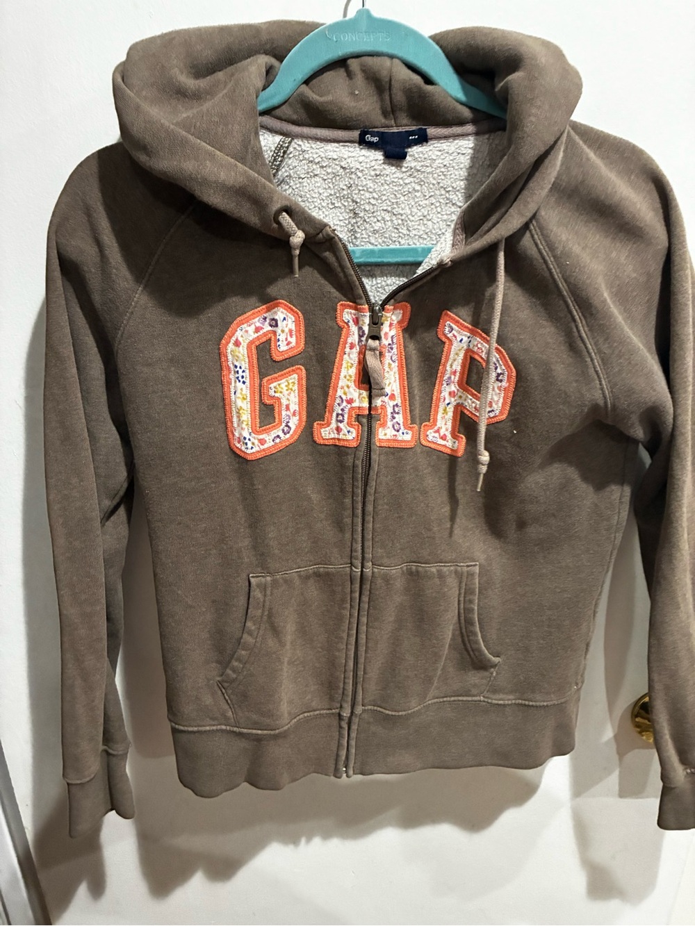 Gap Fleece-Lined Taupe Hoodie - Small